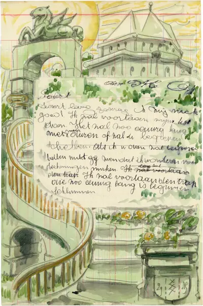 Briefillustratie Gebouw, Alfred Ost