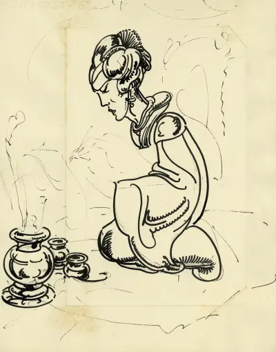 Chinese dame in kostuum, Alfred Ost