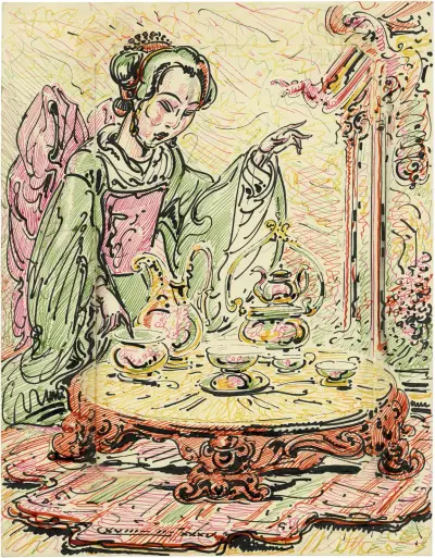 Chinese dame in kostuum av Alfred Ost