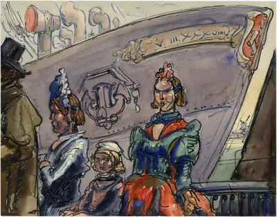 Drie dames aan de kade av Alfred Ost