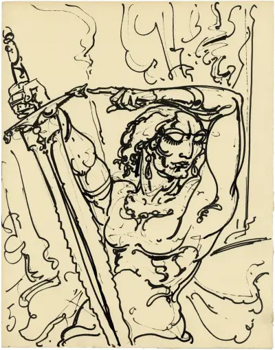 Figuur met zwaard av Alfred Ost