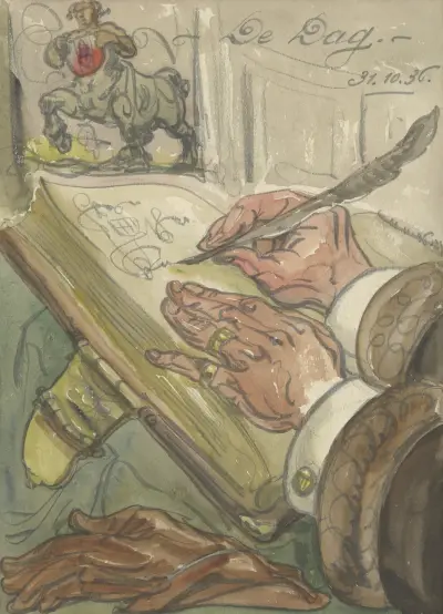 Illustratie bij De Dag oct 1936 av Alfred Ost