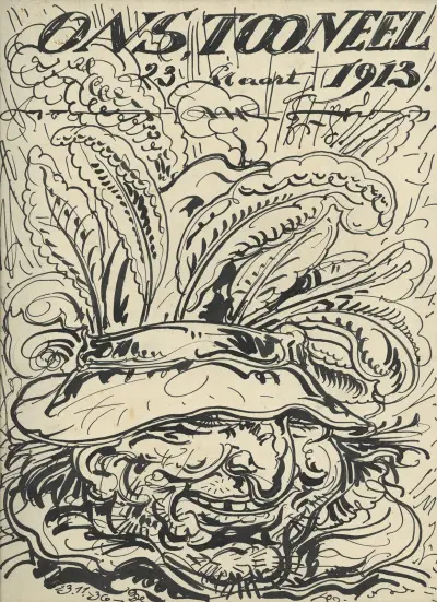Illustratie bij Ons Tooneel march 1913 av Alfred Ost