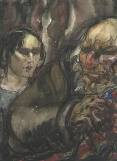 Man en wenende vrouw, Alfred Ost