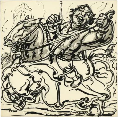 Man op paard av Alfred Ost