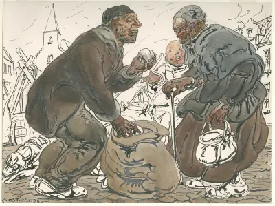 Marktscène av Alfred Ost