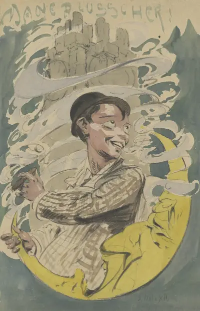 Ontwerp reclamedrukwerk ‘Maneblusscher’ av Alfred Ost