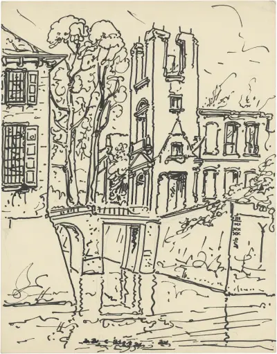 Palladio, bomen en gracht av Alfred Ost