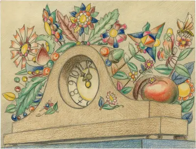 Pendule met Bloemen 2A – Meisjesschool 2B av Alfred Ost