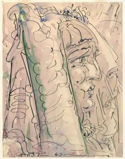 Portret van een vrouw av Alfred Ost