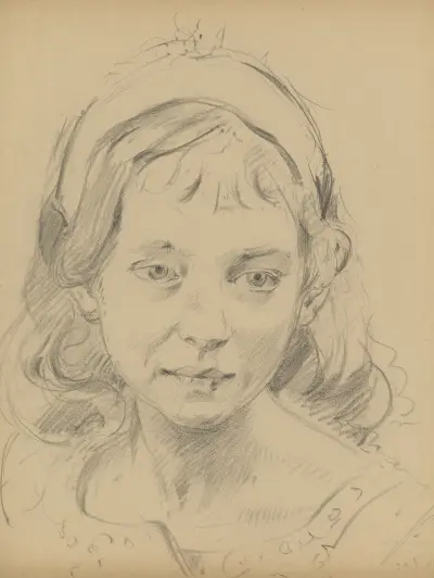 Potrettekening van Angèle Hendrickx av Alfred Ost