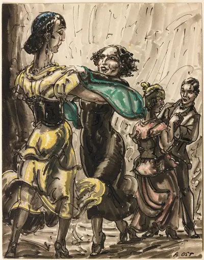Twee dansende paren av Alfred Ost