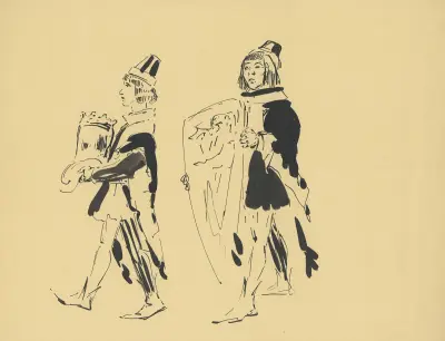 Twee processie figuren av Alfred Ost