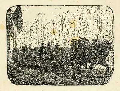 Volgeladen huifkar met paarden av Alfred Ost
