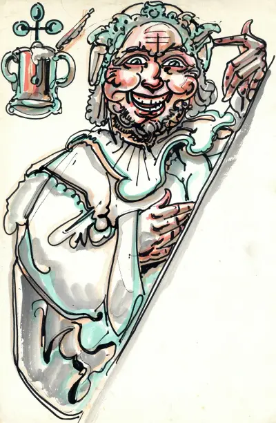 Voorontwerp van speelkaart Boer av Alfred Ost