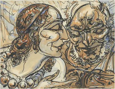 Vrouw en man portret av Alfred Ost