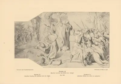 Bonifatius (I) (Bonifatius hält seine Anhänger vom Kampf zurück) von Alfred Rethel
