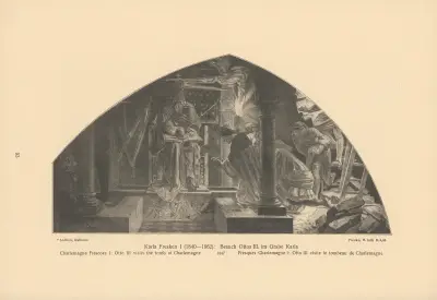 Charlemagne Frescoes I; Otto III visits the tomb of Charlemagne av Alfred Rethel