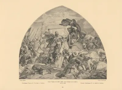 Charlemagne Frescoes III; The battle of Cordova av Alfred Rethel