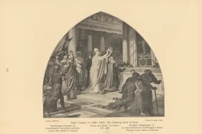 Charlemagne Frescoes VI; Charlemagne’s coronation at Rome von Alfred Rethel