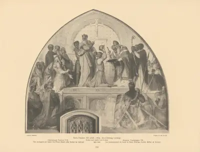 Charlemagne Frescoes VIII; The coronation of Lewis the Pious av Alfred Rethel