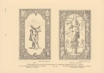 Cover for the periodical illustrations for the Universal History by C. v. Rotteck av Alfred Rethel