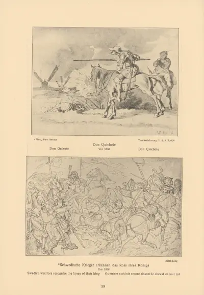Don Quixote, Swedish warriors recognise the horse of their king av Alfred Rethel