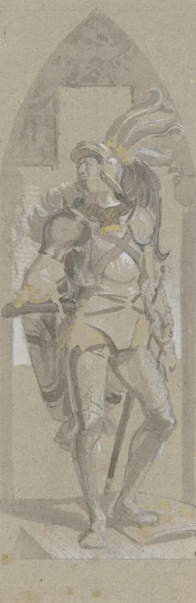 Entwurf zum Bild Kaiser Maximilians I. im Frankfurter Römer av Alfred Rethel