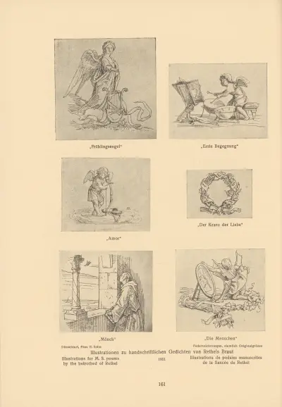 Illustrations for M. S. poems by the betrothed of Rethel av Alfred Rethel