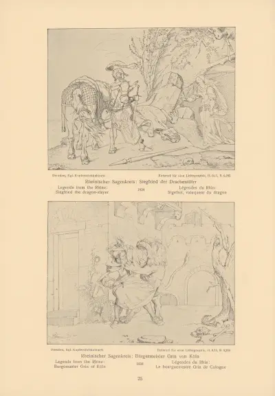 Legends from the Rhine; Siegfried the dragon-slayer, Burgomaster Grin of Köln av Alfred Rethel
