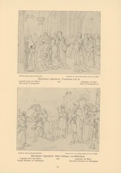 Legends from the Rhine; The death of Fräuenlob, Knight Brömser of Rüdesheim av Alfred Rethel
