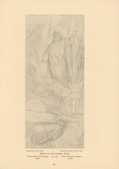 Mose vor dem brennenden Dornbusch von Alfred Rethel