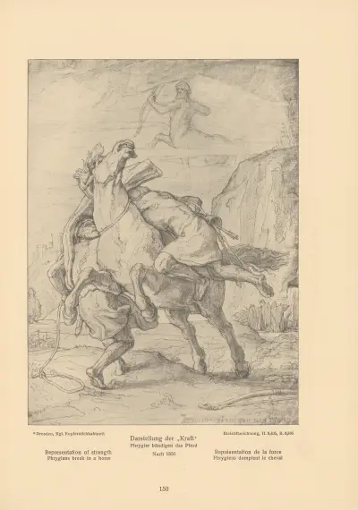 Representation of strength. Phrygians break in a horse von Alfred Rethel