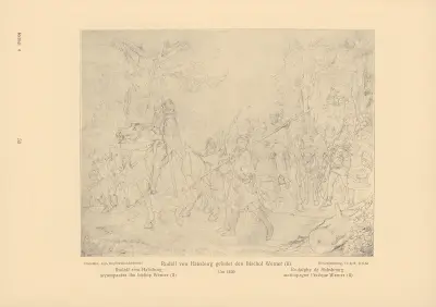 Rudolf von Habsburg accompanies the bishop Werner (II) av Alfred Rethel