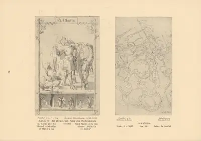Saint Martin and the Rhenish celebration of Martin’s eve, Scene of a fight av Alfred Rethel