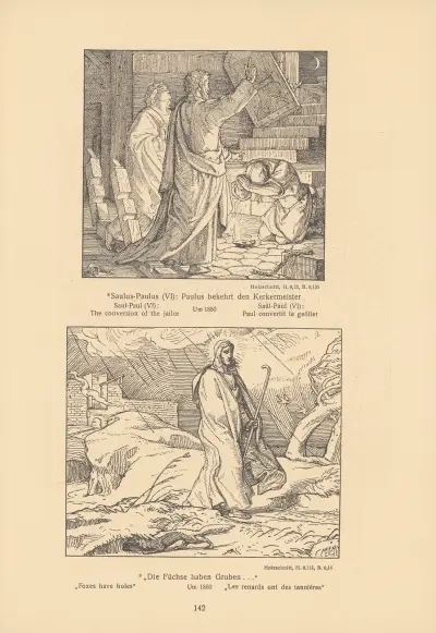 Saul-Paul (VI); The conversion of the jailor, Foxes have holes von Alfred Rethel
