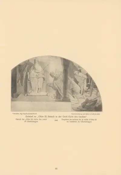 Sketch for ‘Otto III. visits the tomb of Charlemagne av Alfred Rethel