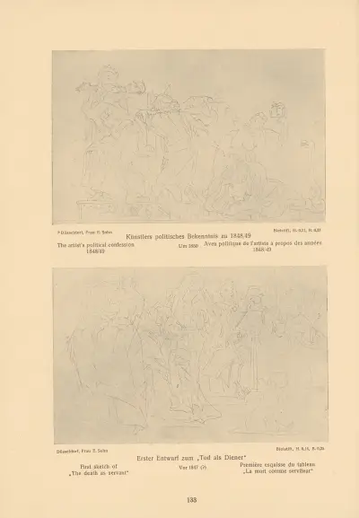 The artist’s political confession, First sketch of ‘The death as servant av Alfred Rethel