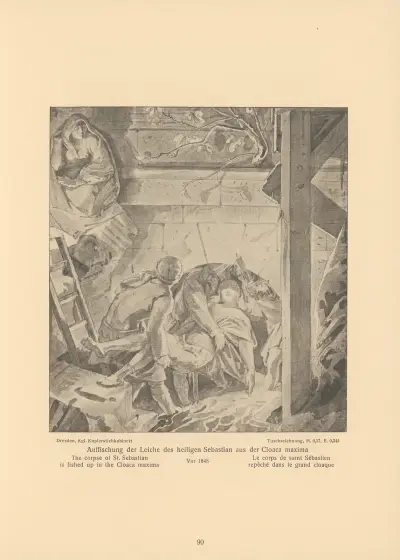 The corpse of St. Sebastian av Alfred Rethel