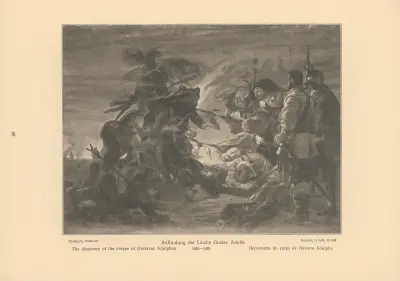 The discovery of the corpse of Gustavus Adolphus av Alfred Rethel