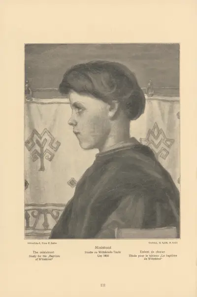The ministrant Study for the ‘Baptism of Wittekind’ av Alfred Rethel