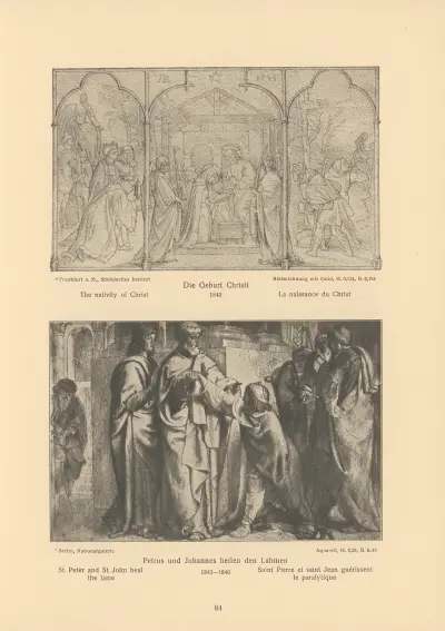 The nativity of Christ, St. Peter and St John heal the lame av Alfred Rethel