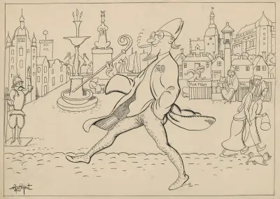 Absalon strolls around Amagertorv. av Alfred Schmidt