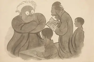 In his dreams, the author relives embarrassing episodes from his school days, Alfred Schmidt