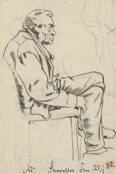 Man sitting on a chair, Alfred Schmidt
