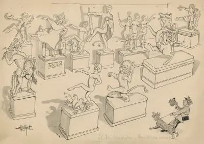 Nighttime Performance at Thorvaldsens Museum av Alfred Schmidt