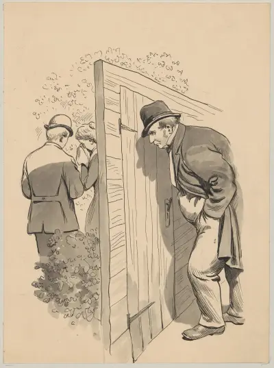 People by the fence, Alfred Schmidt