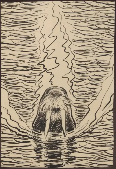 Politician depicted as a walrus. av Alfred Schmidt