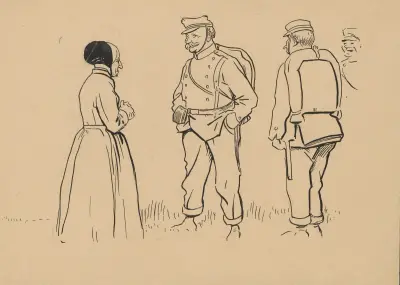Soldiers and peasant women av Alfred Schmidt