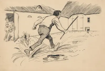 Soldiers in the barn av Alfred Schmidt